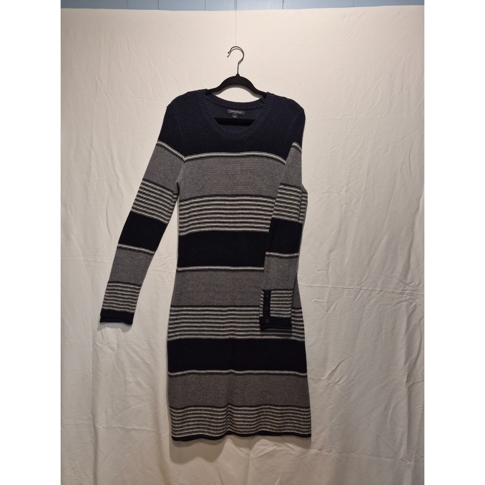 Banana Republic Striped Sweater Dress L Chic Preppy Classic Y2K 90s Slimming